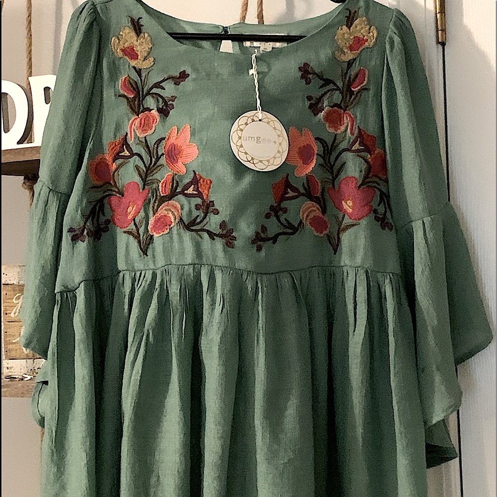 Boutique Blouse, Embroidered Floral Boho